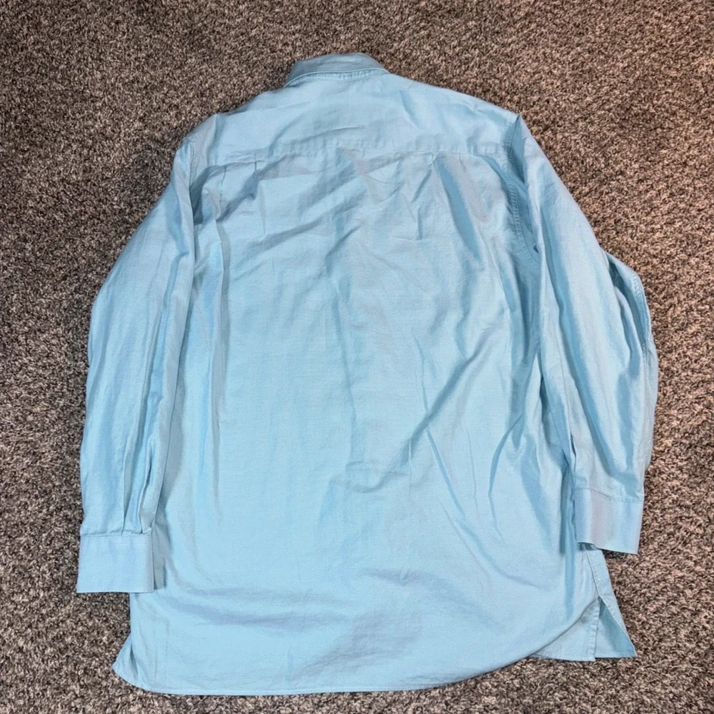 Ermenegildo‎ Zegna Size M Light Blue Cotton Textured Button Down Shirt